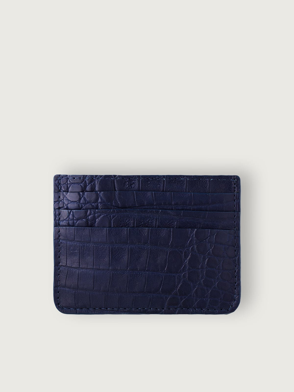 TARJETERO SLIM COCODRILO GENUINO - AZUL NAVY - Di Conza