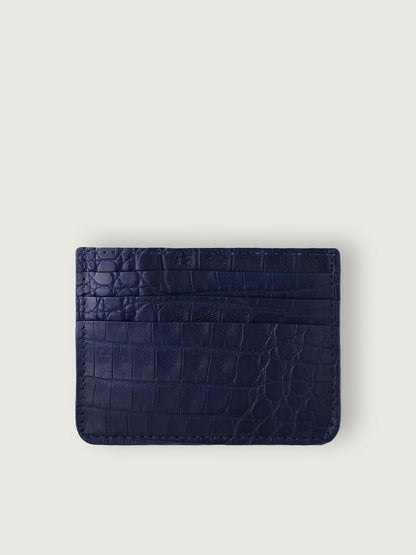 TARJETERO SLIM COCODRILO GENUINO - AZUL NAVY - Di Conza