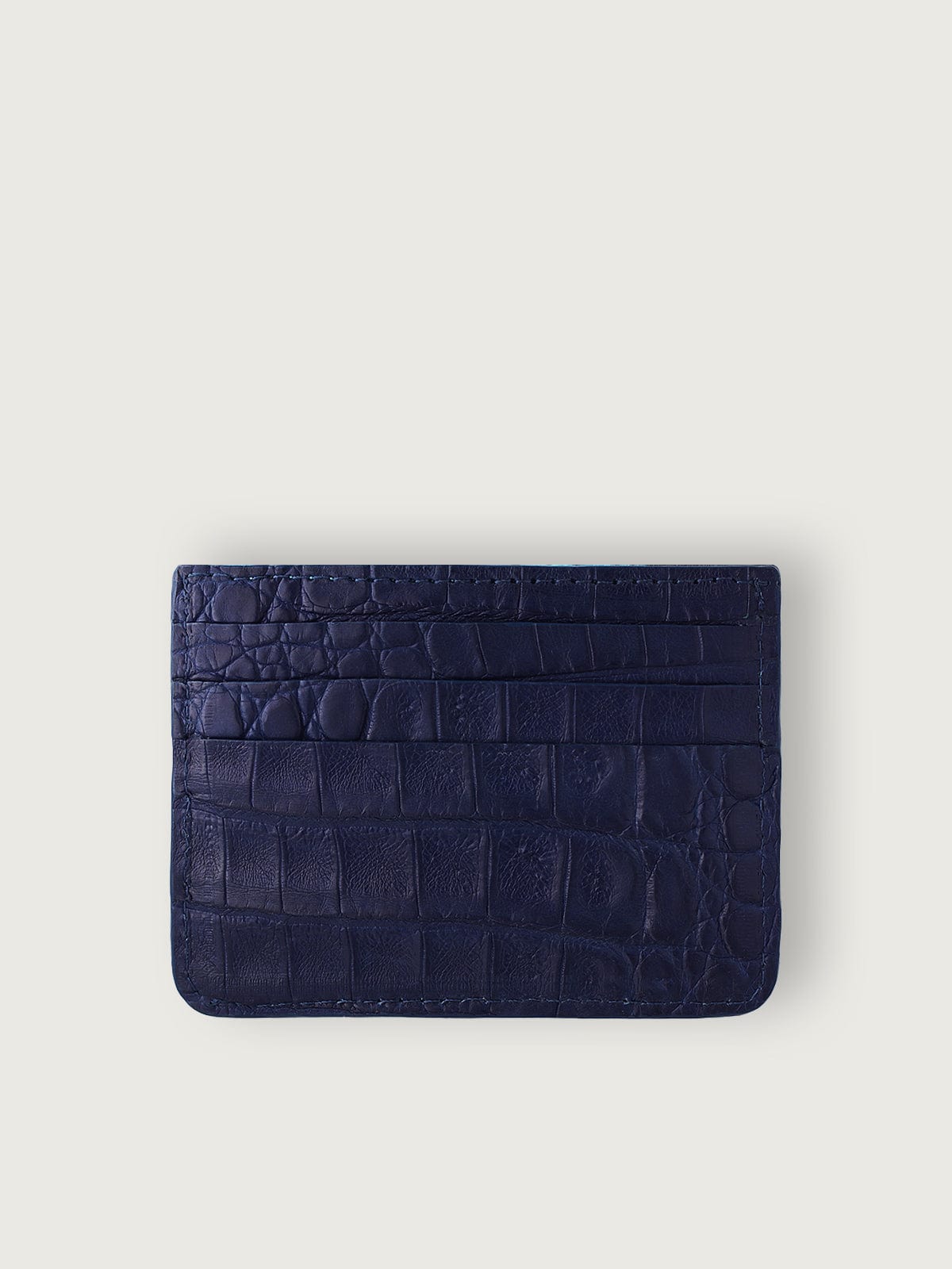 TARJETERO SLIM COCODRILO GENUINO - AZUL NAVY - Di Conza